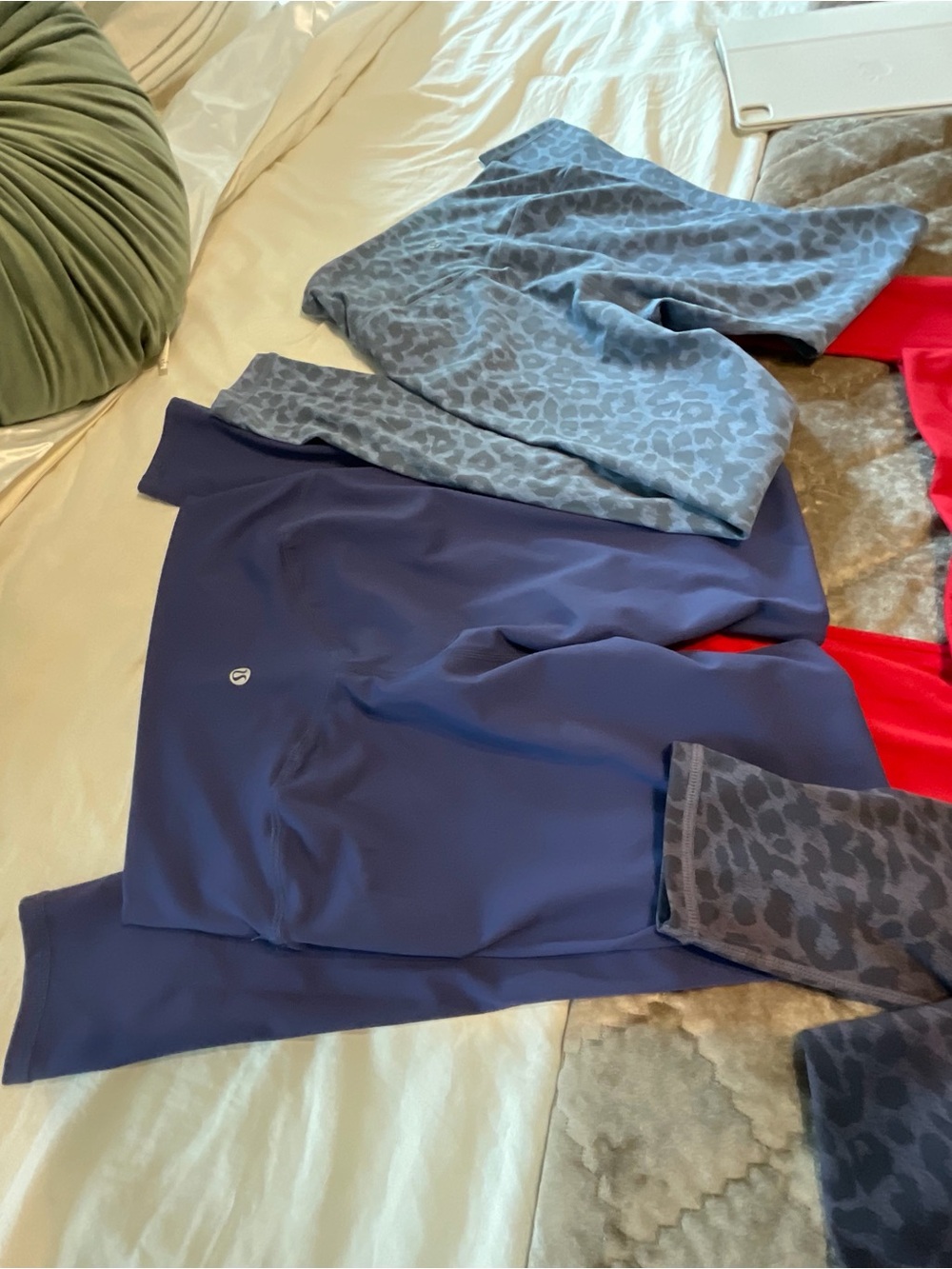 Navy Athletic leggings and Leopard Accent leggings Bundle.
